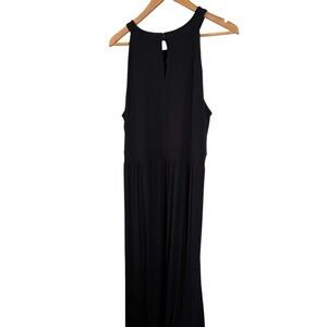 ROZ & ALI Women’s Black Halter Jersey Maxi Dress Size 2X Plus Sleeveless